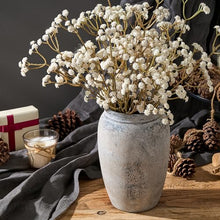 PORCER 8.2 Inch Ceramic Vase, Terracotta Rustic Vase Farmhouse Decorative Vase Boho Decor, Ceramic Vases for Home Decor, Living Room, Entryway, Floor, Holiday Wedding Christmas New Year Gifts - Gray