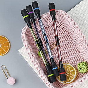 XIANNV 4 Pcs Spinning Cool Pens Stationery Set for Girls Boys Kids Teens Student Gift, Black Ink, （0.5 mm）