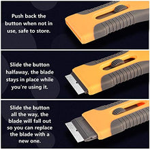 Razor Blade Scraper, 2 Pcs Plastic Retractable Razor Scraper with 40 Pcs Steel Scraper Blades for Glass Cooktop Windows