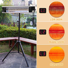 Outdoor Heater for Patio Electric Heaters for Indoor Use Outdoor Infrared Heater Wall Mount Heaters with Tripod Stand 1500W 24H Timer Remote Control (Silver)