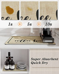 tchdio-Coffee Mat-Hide Stain Absorbent Rubber Backed Quick Drying Mat for Kitchen Counter-Coffee Bar Accessories Dish Drying Mat Fit Under Coffee Maker Coffee Machine Coffee Pot Espresso Machine