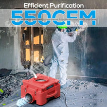 CADPXS 550CFM Air Scrubber HEPA Air Filtration System, Commercial Air Scrubber for Damage Restoration, Stackable Negative Air Machine with Daisy-Chain GFCI Duplex, Red
