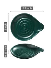 LAUCHUH Spoon Rest for Stove Top Cooking Spoon Holder for Kitchen Countertop Large Holder for Spatula, Spoons or Tongs, Framhouse Decor, Christmas Gifts, Green