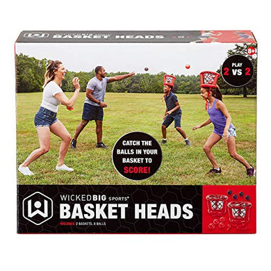Wicked Big Sports Inflatable Basket Heads, Funny Basketball or Toss Game for Outdoor or Indoor Play, Red (1913)