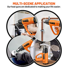 SEEKONE Heat Gun 1800W Heavy Duty Hot Air Gun Kit Variable Temp Control with 2-Temp Settings 7 Accessories 140℉~1112℉（60℃- 600℃）with Overload Protection for Crafts, Shrinking PVC, Stripping Paint
