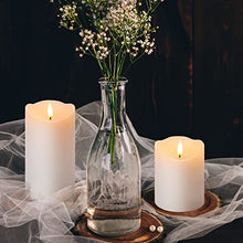 Girimax White Flameless Pillar Candles with Remote, Real Wax Flickering Battery Operated LED Candles Φ 3" H 4" 5" 6"