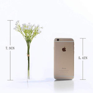 Veryhome 10PCS 30 Bunches White Babys Breath Flowers Artificial White Fake Flowers Gypsophila DIY Floral Bouquets Arrangement Wedding Home Decor（VASE NOT Included）