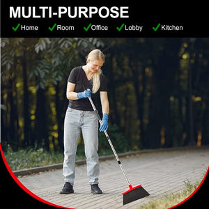 Broom Strongest 80% Heavier Duty - Outdoor Indoor Angle Broom with Extendable Broomstick for Sweeping - Easy Assembly & Durable, Great Use for Home Kitchen Room Office Lobby Floor