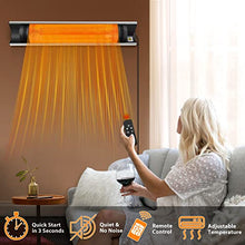 Outdoor Heater for Patio Electric Heaters for Indoor Use Outdoor Infrared Heater Wall Mount Heaters with Tripod Stand 1500W 24H Timer Remote Control (Silver)