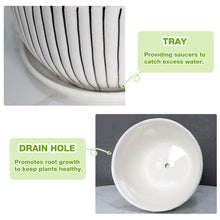 Hlukana Ceramic Plant Pots Set of 3, 6.75/5.6/4.2 inch Planters with Drainage Holes and Saucer, Flower Pots Outdoor Indoor, Modern Decorative Planters for House Plants Garden Planters Succulent Pots