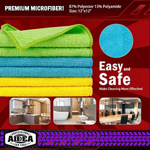 AIDEA Microfiber Cleaning Cloths-50 PK, Premium All-Purpose Car Cloth, Lint Free Dusting Cloth Cleaning Rags, Absorbent Cleaning Towel for Cars, SUVs, House, Kitchen, Window, Gifts(12in.x12in.)