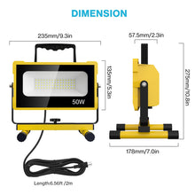 Olafus 50W LED Work Light, 5000LM, 2 Brightness Modes, IP65 Waterproof, Adjustable Stand, for Construction, Garage, Workshop