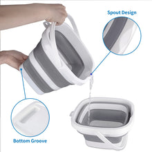 Craftend Collapsible Bucket, 5L 1.3Gallon Small Cleaning Mop Buckets for Household Outdoor Car Washing Tub Plastic Foldable Portable Camping Beach Sand Water Pot Pail Space Saving Square