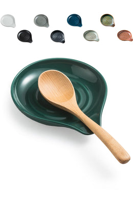 LAUCHUH Spoon Rest for Stove Top Cooking Spoon Holder for Kitchen Countertop Large Holder for Spatula, Spoons or Tongs, Framhouse Decor, Christmas Gifts, Green
