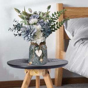 Leftover Faux Flowers in Vase,Artificial Flowers in Vase,Table Centerpieces for Dining Room,Flower Centerpieces for Tables,Fake Flowers with Vase,Kitchen Table Decor,Coffee Table Decor