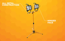 Woods L13 Twin Head Work Light, Adjustable Tripod Up To 42 Inches Tall, 16,000 Lumen, 4-Foot 18/3 Cord, Cord Storage Bracket, Weather Proof Power Switch Per Lamp For Individual Control (Includes 2 500-watt Quartz Halogen Bulbs) - Grace on Broadway 