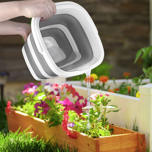 Craftend Collapsible Bucket, 5L 1.3Gallon Small Cleaning Mop Buckets for Household Outdoor Car Washing Tub Plastic Foldable Portable Camping Beach Sand Water Pot Pail Space Saving Square