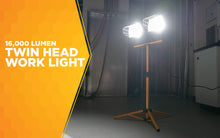 Woods L13 Twin Head Work Light, Adjustable Tripod Up To 42 Inches Tall, 16,000 Lumen, 4-Foot 18/3 Cord, Cord Storage Bracket, Weather Proof Power Switch Per Lamp For Individual Control (Includes 2 500-watt Quartz Halogen Bulbs) - Grace on Broadway 