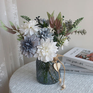 Leftover Faux Flowers in Vase,Artificial Flowers in Vase,Table Centerpieces for Dining Room,Flower Centerpieces for Tables,Fake Flowers with Vase,Kitchen Table Decor,Coffee Table Decor