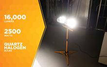 Woods L13 Twin Head Work Light, Adjustable Tripod Up To 42 Inches Tall, 16,000 Lumen, 4-Foot 18/3 Cord, Cord Storage Bracket, Weather Proof Power Switch Per Lamp For Individual Control (Includes 2 500-watt Quartz Halogen Bulbs) - Grace on Broadway 