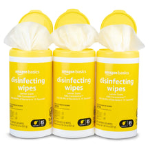Amazon Basics Disinfecting Wipes, Lemon Scent, for Sanitizing, Cleaning & Deodorizing, 255 Count (3 Packs of 85) (Previously Solimo)