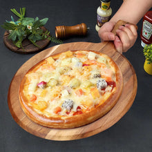 Acacia Wood Cutting Board with Handle Wooden Chopping Board Round Paddle Cutting Board for Meat Bread Serving Board Charcuterie Boards Chopping Blocks Circular Circle Carving Cutting Board